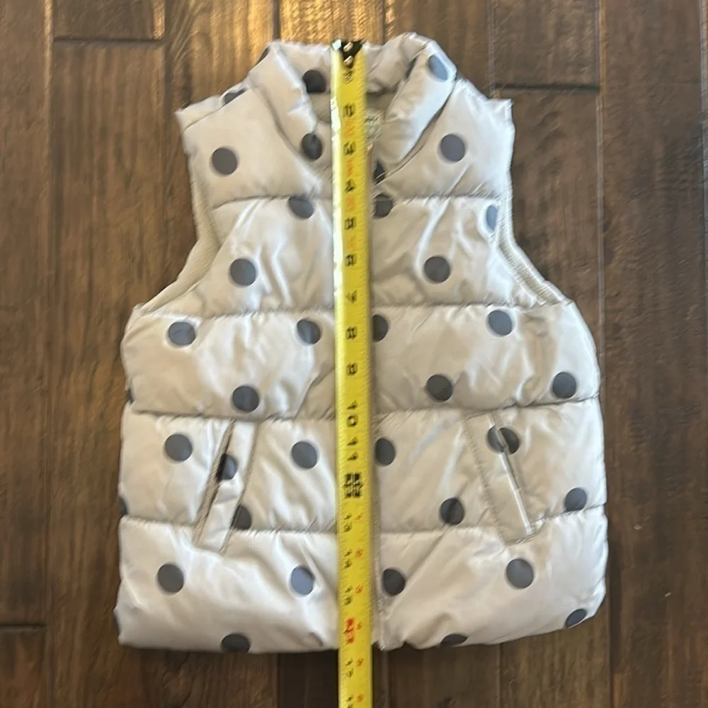 Old Navy Kids Gray Polka Dot Puffer Vest Size 3T